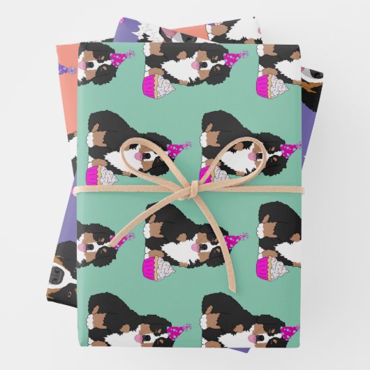 Bernese Mountain Dog Birthday Geschenkpapier Set (Beispiel)