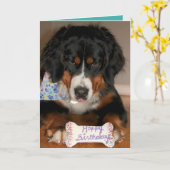 Bernese Mountain Dog Birthday Karte (Gelbe Blume)