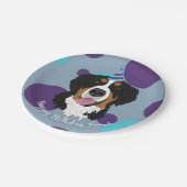 Bernese Mountain Dog Birthday Pappteller (Schrägansicht)