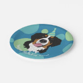 Bernese Mountain Dog Birthday Pappteller (Schrägansicht)
