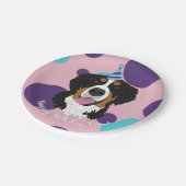 Bernese Mountain Dog Birthday Pappteller (Schrägansicht)
