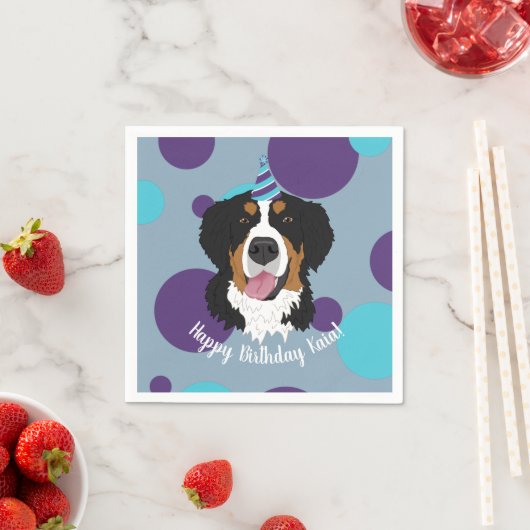 Bernese Mountain Dog Birthday Serviette (Beispiel)