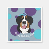 Bernese Mountain Dog Birthday Serviette (Vorderseite)