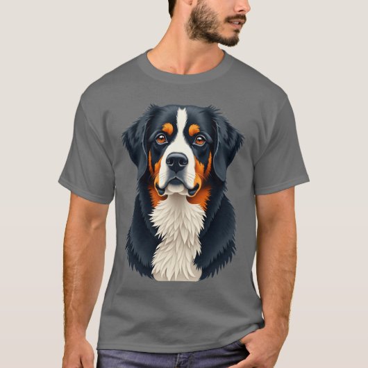 Bernese Mountain Dog Bold Schöne Hunde Retrogif T-Shirt (Vorderseite)