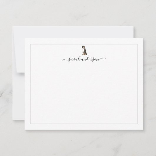 Bernese Mountain Dog Border Personalized Mitteilungskarte (Vorderseite)