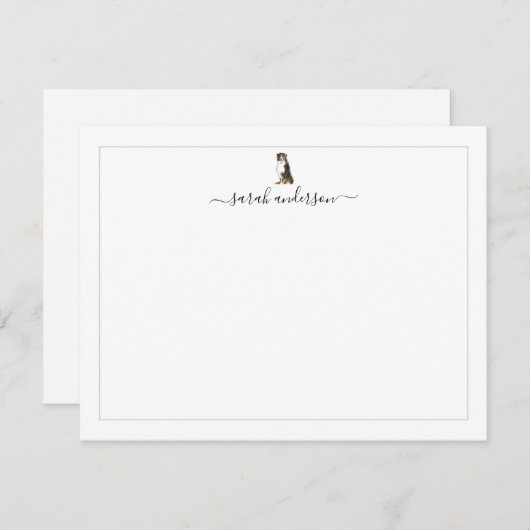 Bernese Mountain Dog Border Personalized Mitteilungskarte (Vorne/Hinten)