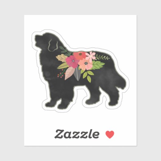 Bernese Mountain Dog Breed Boho Floral Aufkleber (Blatt)