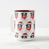Bernese Mountain Dog Breed Christmas Zweifarbige Tasse (Vorderseite Links)
