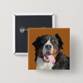 Bernese Mountain Dog Button Wasserfarbe (Vorne & Hinten)