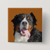 Bernese Mountain Dog Button Wasserfarbe (Vorderseite)
