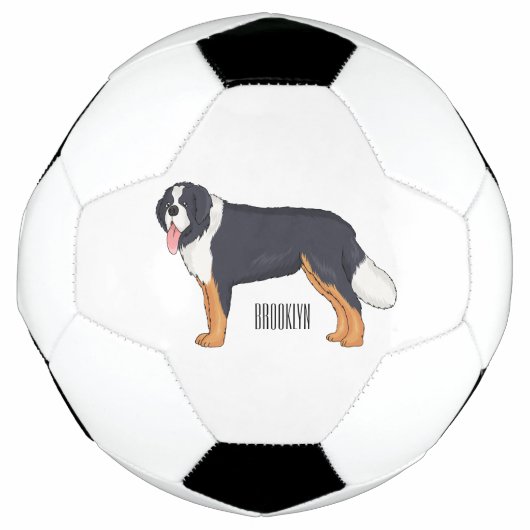 Bernese mountain dog cartoon illustration fußball (Vorderseite)