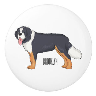 Bernese mountain dog cartoon illustration keramikknauf
