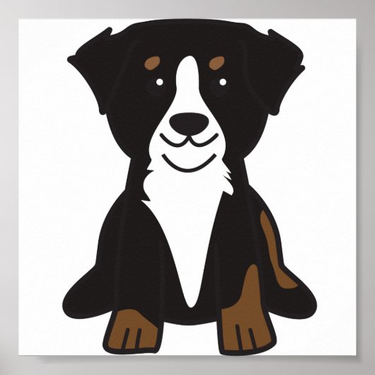 Bernese Mountain Dog Cartoon Poster (Vorne)