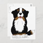 Bernese Mountain Dog Cartoon Postkarte (Vorne/Hinten)