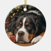 Bernese Mountain Dog Chrismas Keramik Ornament (Vorne)