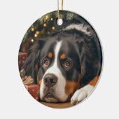 Bernese Mountain Dog Chrismas Keramik Ornament (Links)