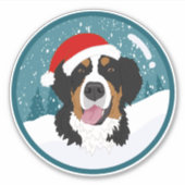 Bernese Mountain Dog Christmas Aufkleber (Vorderseite)