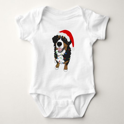Bernese Mountain Dog Christmas Baby Strampler (Vorderseite)