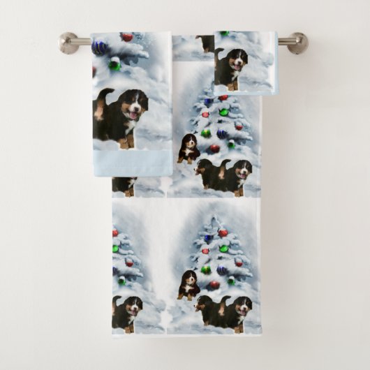 Bernese Mountain Dog Christmas Badhandtuch Set (Insitu)