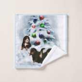 Bernese Mountain Dog Christmas Badhandtuch Set (Waschlappen)