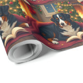 Bernese Mountain Dog Christmas Bedtime Story Geschenkpapier (Rolleneckpunkt)