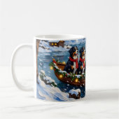 Bernese Mountain Dog Christmas Boat Holiday Kaffeetasse (Links)