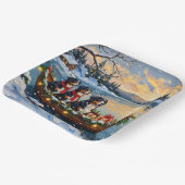 Bernese Mountain Dog Christmas Boat Holiday Pappteller (Gewinkelt)