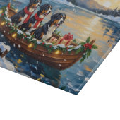 Bernese Mountain Dog Christmas Boat Holiday Schneidebrett (Ecke)