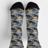 Bernese Mountain Dog Christmas Boat Holiday Socken (Oben)