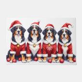 Bernese Mountain Dog Christmas Dress Santa Hat Fußmatte (Vorderseite)