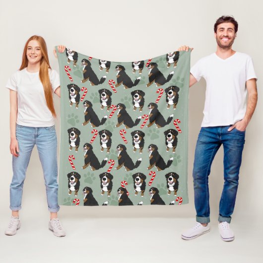 Bernese Mountain Dog Christmas Fleecedecke (Beispiel)