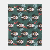 Bernese Mountain Dog Christmas Fleecedecke (Vorderseite)