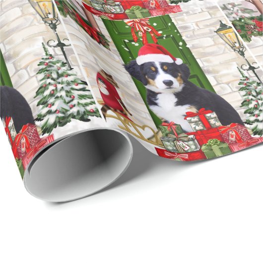 Bernese Mountain Dog Christmas Geschenkpapier (Rolleneckpunkt)