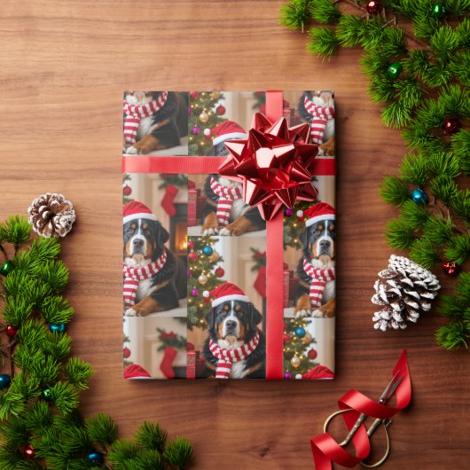Bernese Mountain Dog Christmas Geschenkpapier (Feiertagsgeschenk)