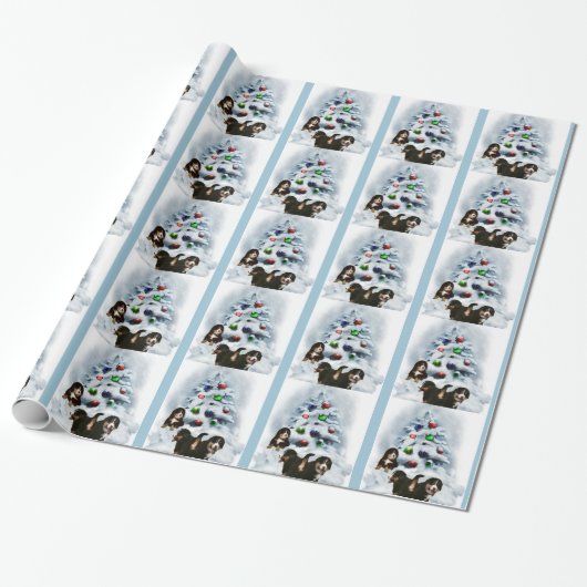 Bernese Mountain Dog Christmas Geschenkpapier (Ungerollt)