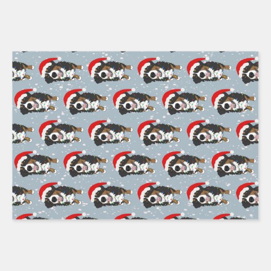 Bernese Mountain Dog Christmas Geschenkpapier Set (Vorderseite)