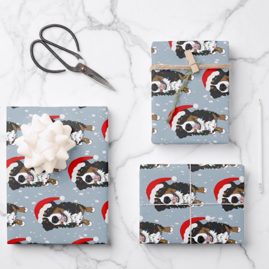 Bernese Mountain Dog Christmas Geschenkpapier Set (Vorderseite)