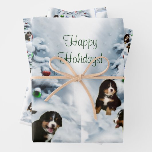 Bernese Mountain Dog Christmas Geschenkpapier Set (Beispiel)