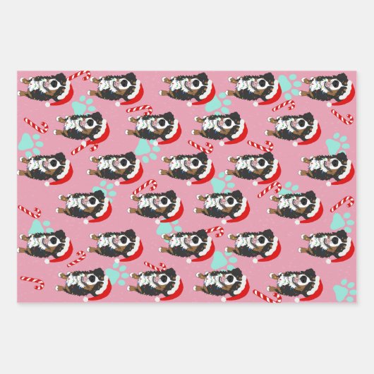 Bernese Mountain Dog Christmas Geschenkpapier Set (Vorderseite)