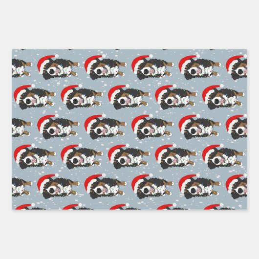 Bernese Mountain Dog Christmas Geschenkpapier Set (Vorderseite)