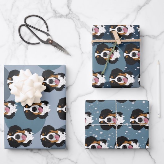 Bernese Mountain Dog Christmas Geschenkpapier Set (Vorderseite)