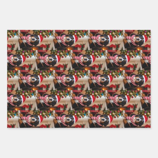 Bernese Mountain Dog Christmas Geschenkpapier Set (Vorderseite)