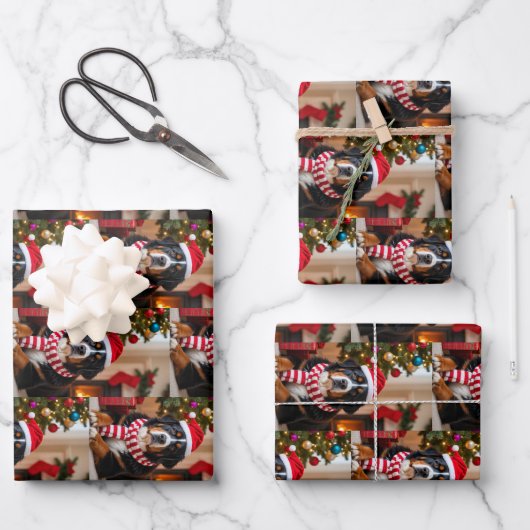 Bernese Mountain Dog Christmas Geschenkpapier Set (Vorderseite)
