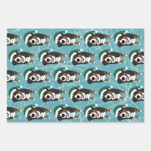 Bernese Mountain Dog Christmas Geschenkpapier Set (Vorderseite)