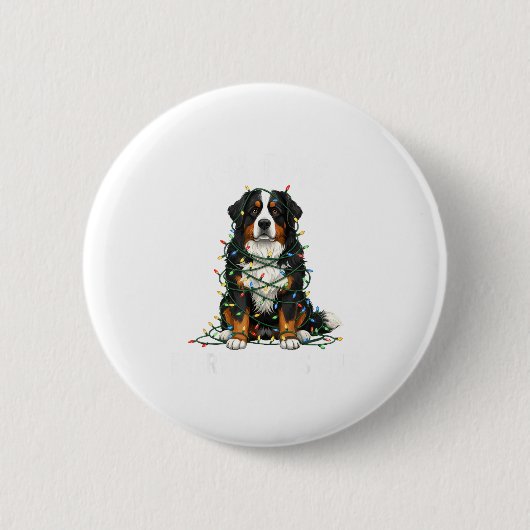 Bernese Mountain Dog Christmas I'm Fine Everything Button (Vorderseite)