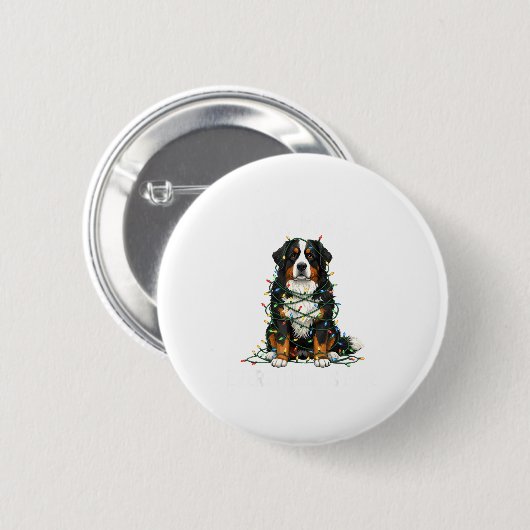 Bernese Mountain Dog Christmas I'm Fine Everything Button (Vorne & Hinten)