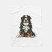 Bernese Mountain Dog Christmas I'm Fine Everything Fleecedecke (Vorderseite)
