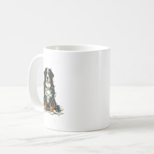 Bernese Mountain Dog Christmas I'm Fine Everything Kaffeetasse (Vorderseite Links)
