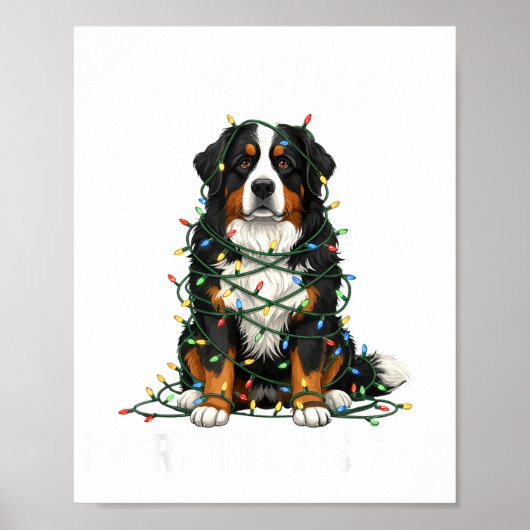 Bernese Mountain Dog Christmas I'm Fine Everything Poster (Vorne)