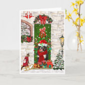 Bernese Mountain Dog Christmas Karte (Gelbe Blume)